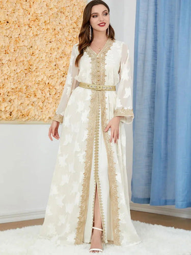 Kaftan Weiß Spitze